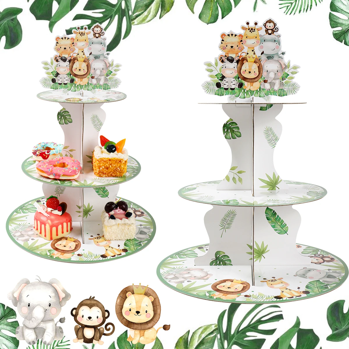Jungle Animals Safari Cupcake Stand Baby Shower Birthday Party
