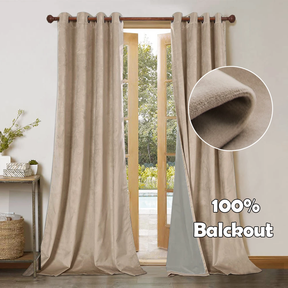 2022 New 100% Blackout Holland Cashmere Wool Velvet Curtain Insulation Curtains In The Living Dining Room Bedroom Custom Size