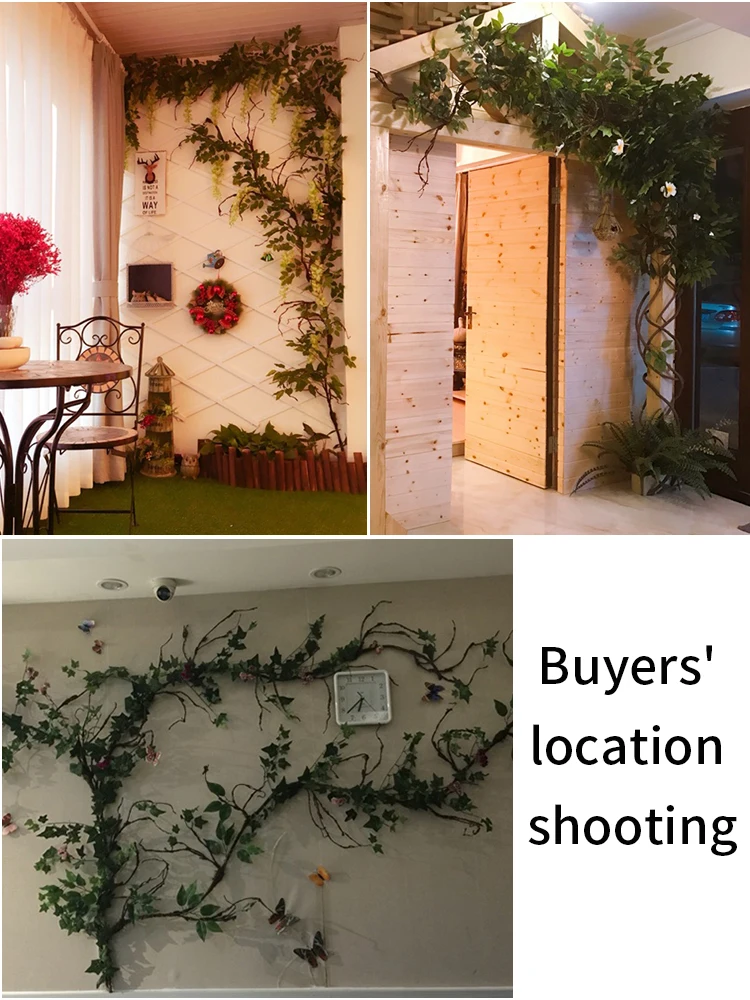Artificial Plants 250cm Large Realistic Twig Artificial Christmas Tree Branches Fake Plants Wood Rattan Liana For Garden Wall Home Door Decoration