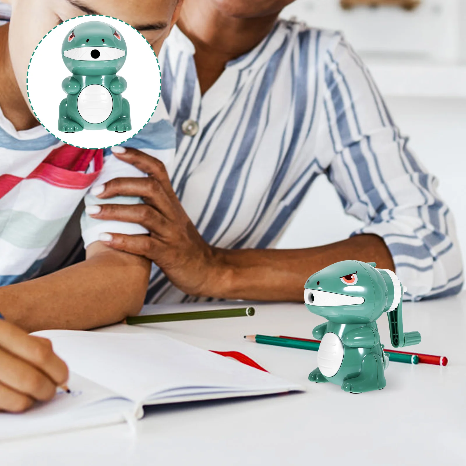 

Cartoon Pencil Sharpener Manual Pencil Sharpener Dinosaur Shaped Sharpener Hand Crank Sharpener