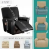 1/2/3 Seat Waterproof Recliner Sofa Cover PU Leather Armchair Cover Solid Color Elastic Relax Single Sofa Slipcovers Home Hotel 2