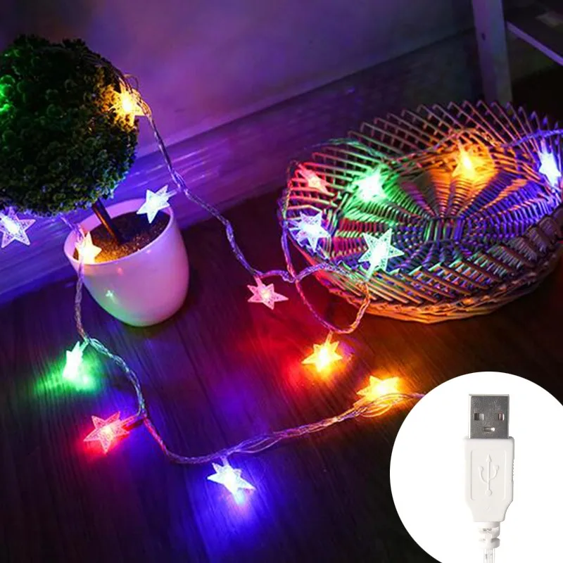 thumbnail image 1 of Guirnalda de luces LED para exteriores, cadena de luces con forma de estrella, luces de hadas, luces para fiestas, hogar, boda, jardín, decoración navideña, 1 of 5