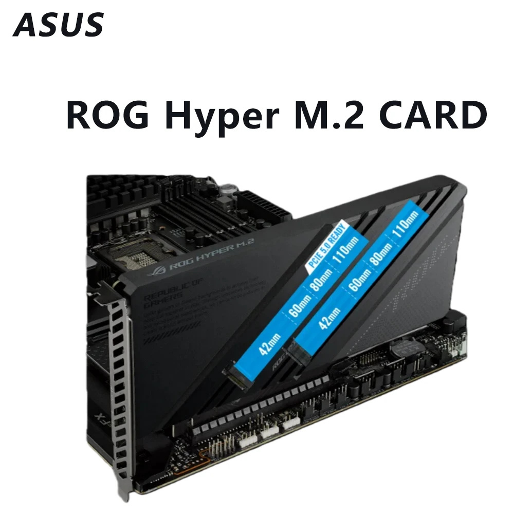 ASUS ROG 하이퍼 M.2 카드 PCIe NVMe SSD 확장 카드 M.2 슬롯 어댑터 어댑터 카드 지원 RAID 0/1 -  AliExpress