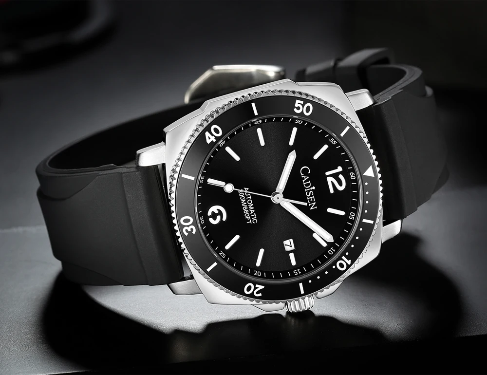 CADISEN Watch for Men Japan Miyota 8215 Movement Men Mechanical Wristwatches 20Bar Waterproof Diver Automatic Luxury Watch C8199