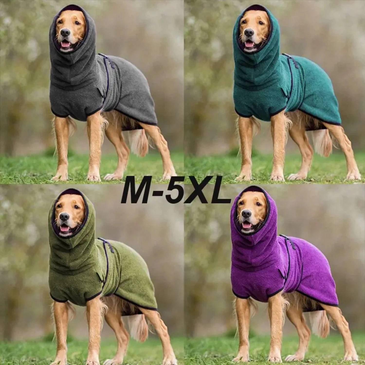 Cozy Soft Polyester Pet Clothes Vest Dog Towelling Drying Robe Warm Fleece Hoodies Jacket Comfortable Sleepwear Coat Apparel pet jacket