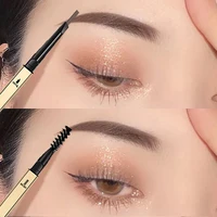 Small gold bar double-ended eyebrow pencil three-dimensional eyebrow shape long-lasting without smudging, slender and natural 2