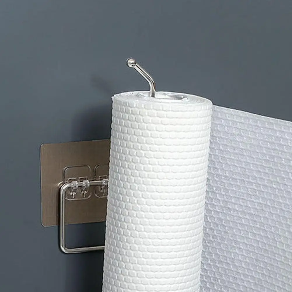 Bathroom Towel Rack Stand Stainless Steel Home Storage Rack No Drilling Kitchen Paper Holder Self-Adhesive Roll Holder paper towel holder towel rack toilet paper holder toilet roll holder