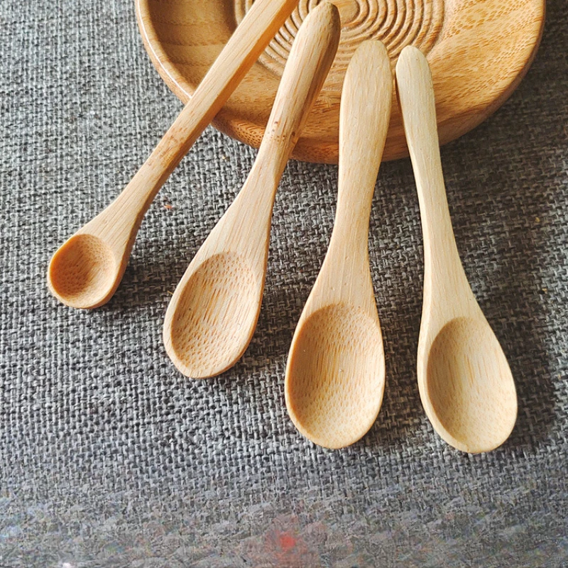 Small Wooden Spoon Kitchen Supplies Long Handle Solid Wood Spoon Coffee Accessories Dessert Coffee Honey wooden spoon