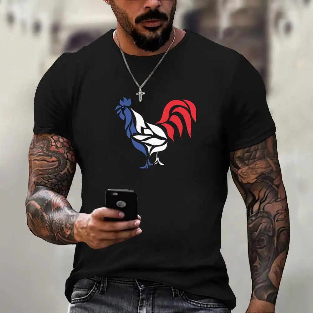 

Футболка мужская с рисунком курицы, короткий рукав, 3D принт животных, Повседневная летняя одежда, Простая рубашка из полиэстера