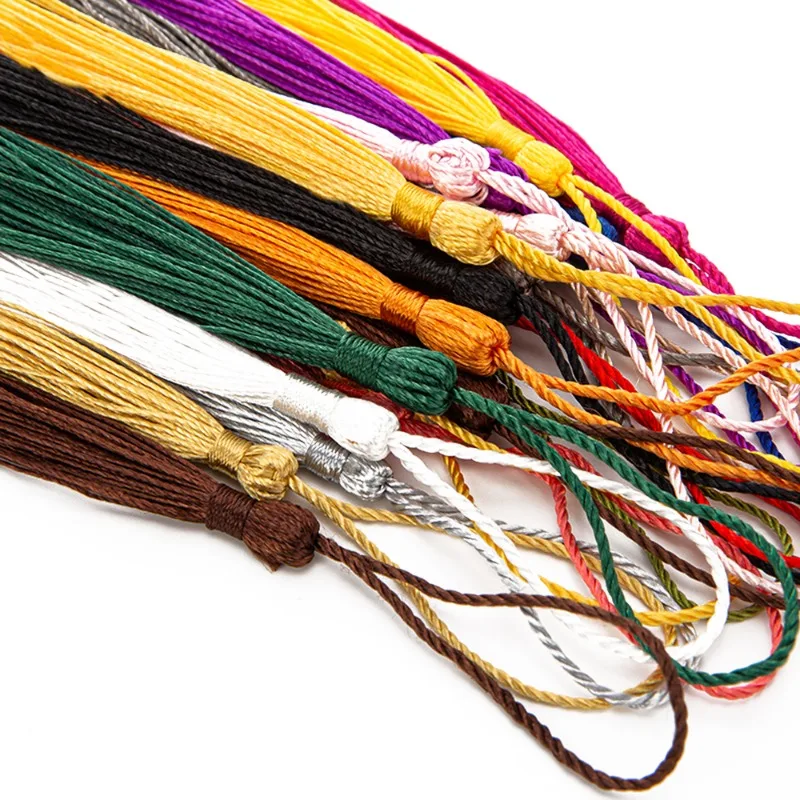 100pcs 작은 책갈피 태슬 실키 수제 부드러운 공예 미니 펜던트 DIY 공예용 루프 포함 귀걸이 키체인 쥬얼리 만들기