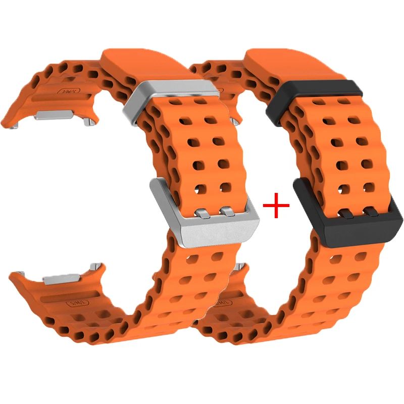 Dual Pack Sports Silicone Marine Band Strap - Premium Accessories