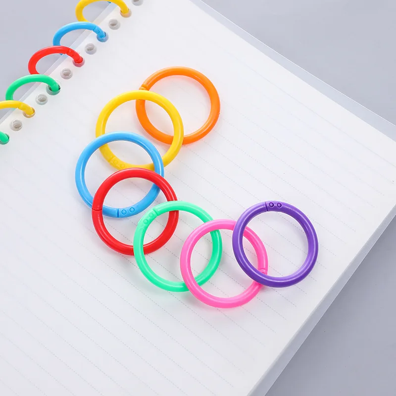 10 Pcs 16/20/28/32mm Plastic Ring Binder DIY Albums Circle Loose-leaf Book Hoops Opening Office Binding Supplies Photo Album plastic binding rings metal binder ring loose leaf binding coil book binding supplies plastic binding coil