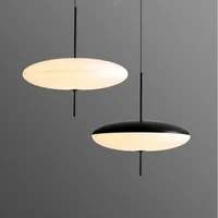 Modern Simple Astep Pendant Light Restaurant Living Lamp Bedroom Study Bar LED Lamp Black And White UFO Chandelier 2