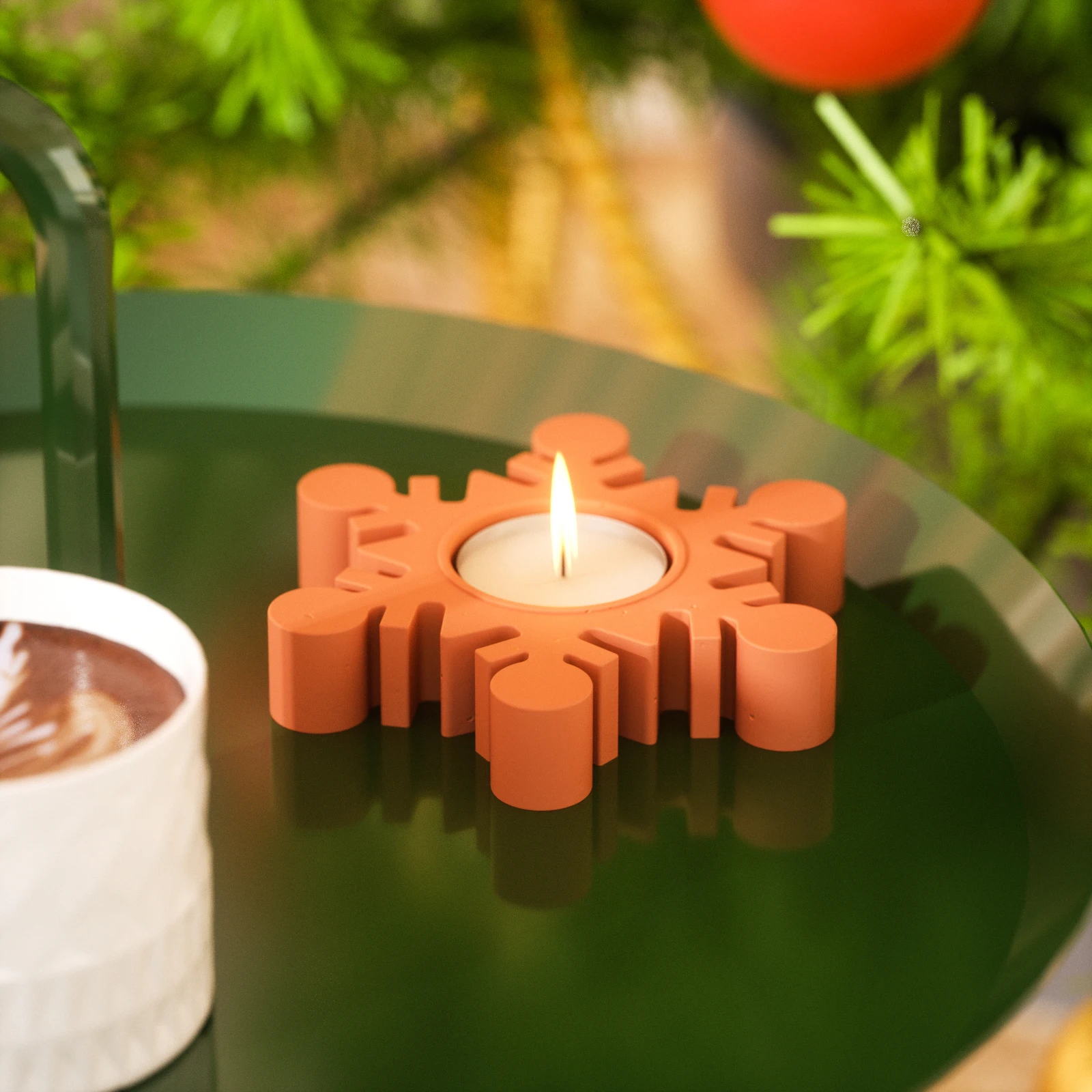 

Christmas Silicone Mold Concrete Tealight Holder Mould Cement Snowflake Tree Molds for Christmas Home Decorations