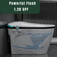 Luxury Smart Toilet with Bidet Seat Built-in, Intelligent Toilet Auto Open/Close Seat, Foot Sensor, LED Display,Night Light 2