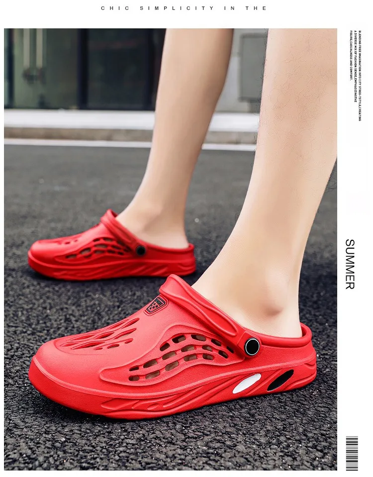 Warm Sommer Männer Clogs Hausschuhe Mode Loch Schuhe Strands andalen Innen haus Wohnungen Schuhe leichte weiche Badezimmer rutschen – Detail 8