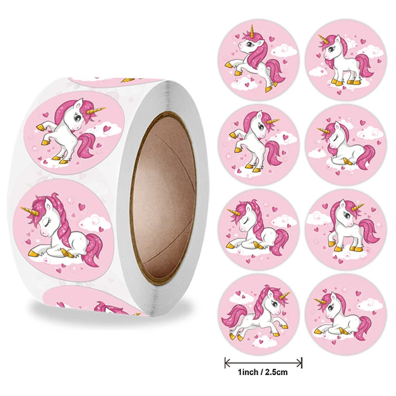 100-500pcs Animal Unicorn Sticker Kids Reward Sticker Gift Decoration Labels Teacher Encouragement Student Stationery Stickers