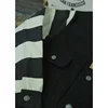 BOB DONG Black White Stripes 507XX Canvas Jacket Vintage Rugged Style Biker Coat Men 4