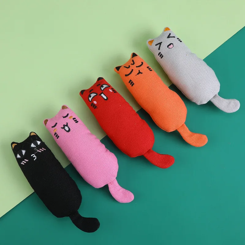 Catnip Toys Cute Thumb Plush Pillow Teeth Grinding Bite-resistant Teasing Relaxation Cat Chew Toy Pet Accessories Pet Toys