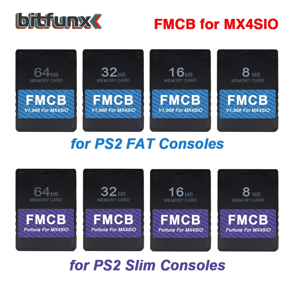NEW FMCB Card V1.966 and Fortuna for PS2 MX4SIO SIO2SD SD TF Adapter  Installed OPL