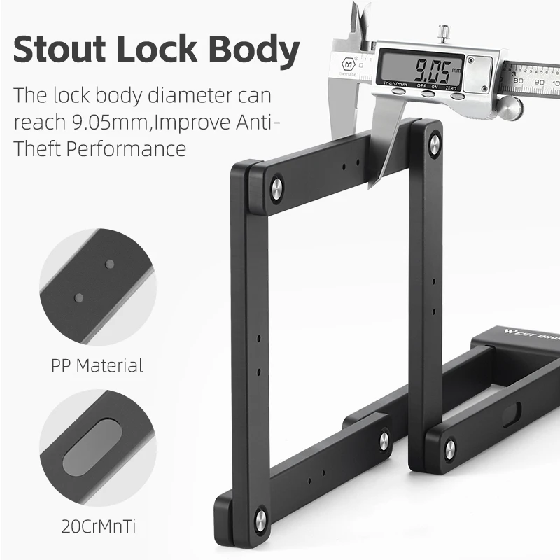 High-Security Portable Folding Bike Lock - Durable Anti-Theft Lock for Bicycles and Scooters
