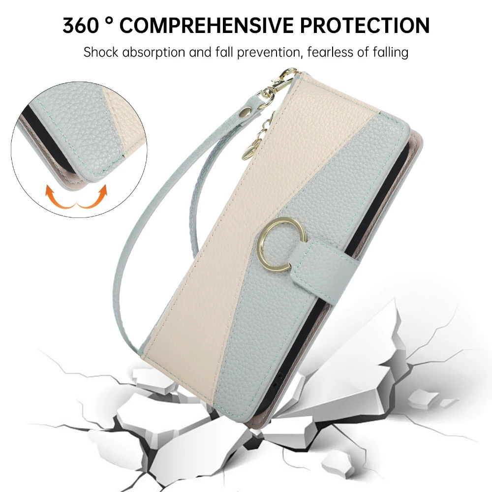 Sleek Leather Crossbody Wallet Case with Card and Cash Slots