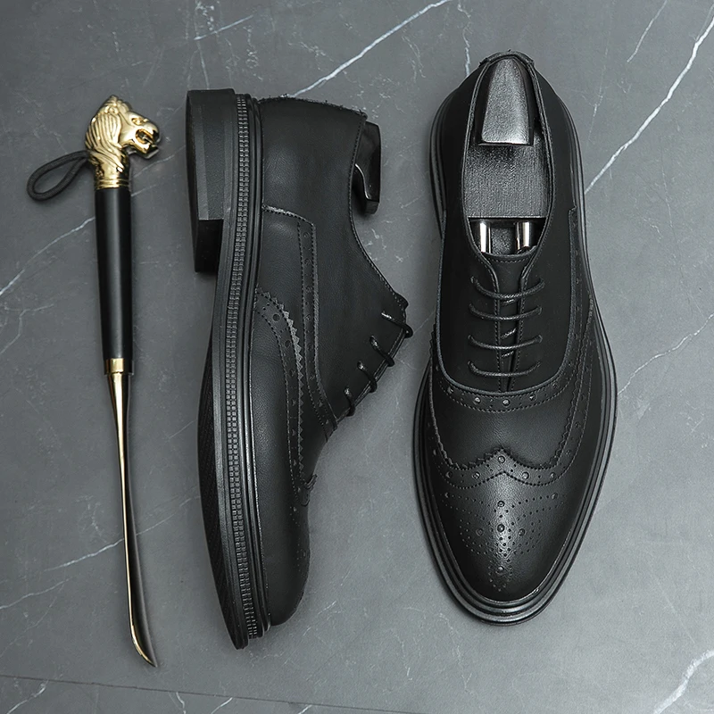 Classic genuine leather Duroc mesh breathable business casual leather shoes, wedding banquet, business work shoes