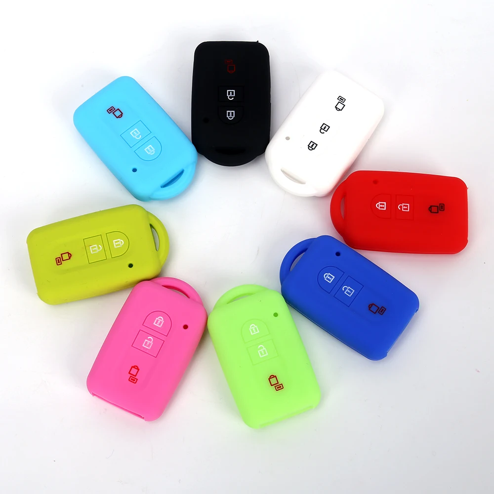 Key Case Cover For Nissan Qashqai Micra Juke X-Trail Navara Note Tiida Keyless Fob 2 Button Silicone