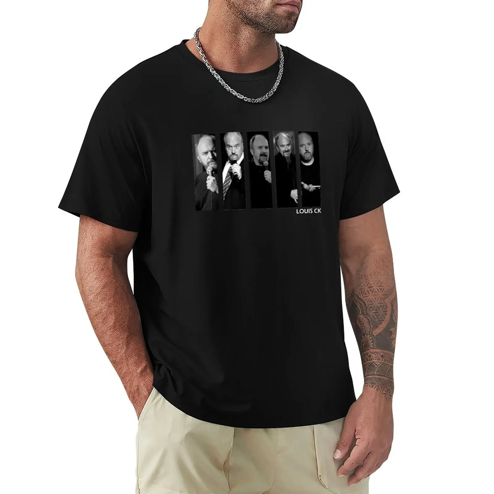 T-Shirt Louis Ck In Bianco E Nero Customizeds Summer Top T-Shirt Da Uomo