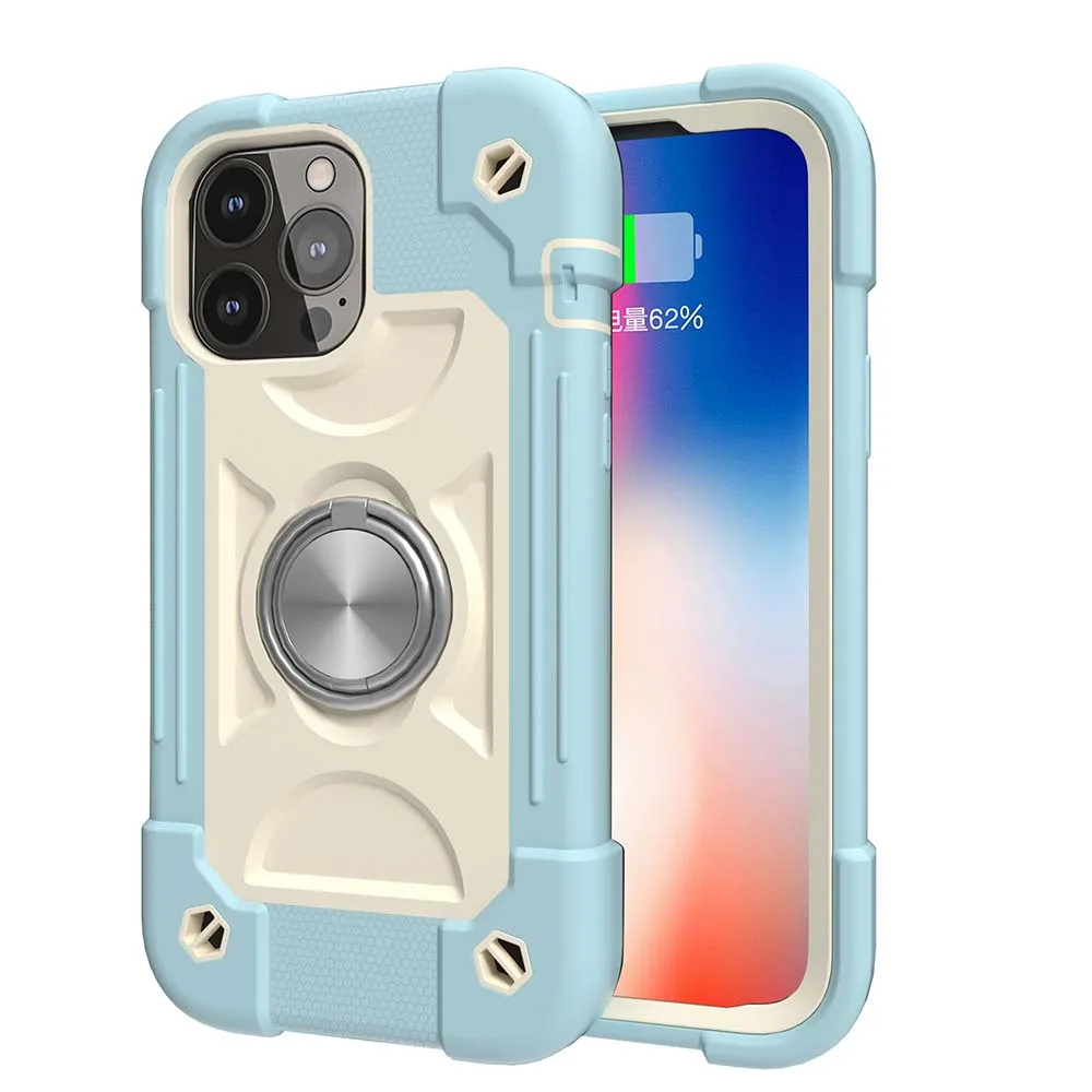 Multifunction Heavy Duty Shockproof Case with Ring Stand and Silicone PC Cover