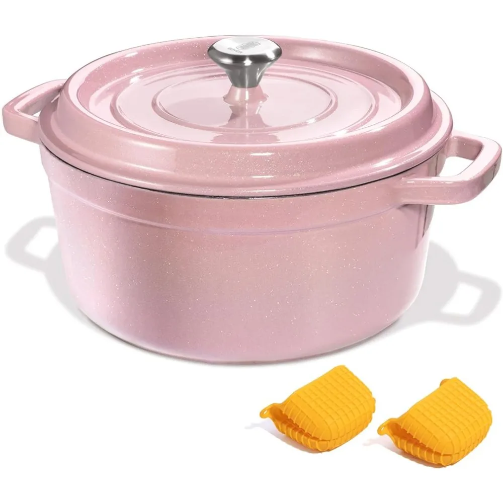 ROYDX Dutch Oven Pot with Lid, Enameled Cast Iron Coated Dutch Oven,  Braiser Pan with Dual Handles , Cooking, Oven Safe - AliExpress