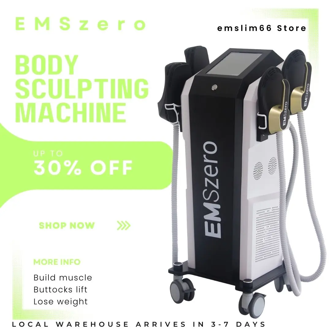 

EMSZERO-Muscle Stimulator Body Contouring Slimming Machine, NEO RF EMS, Professional Sculpt, Hi-EMT, 4 Handles, 6500W