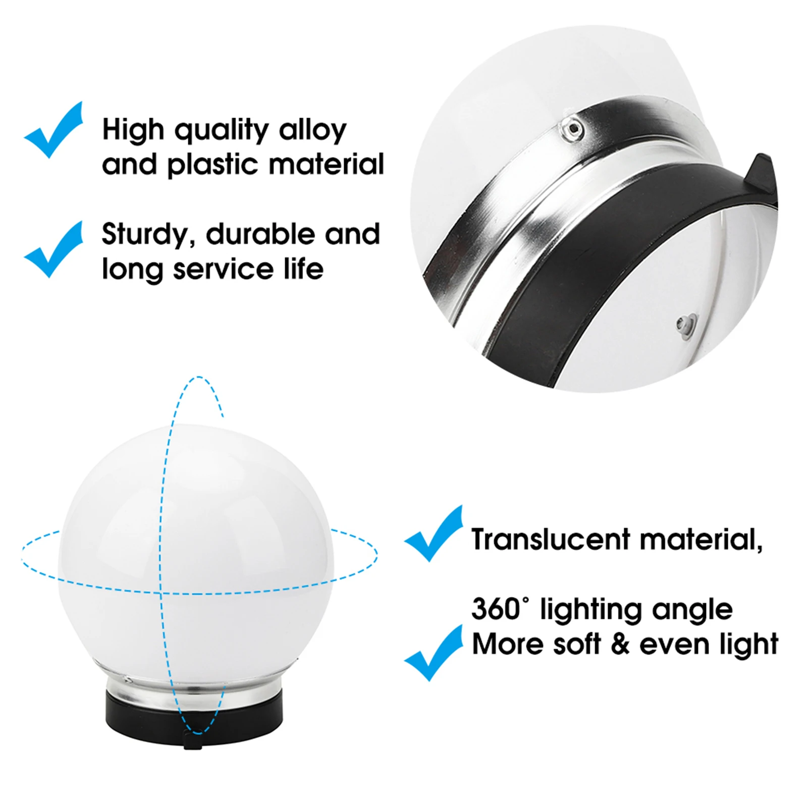 Description Picture 5 of itemPhotography Accessory 15cm Soft Light Ball General Flash Lampshade for Bowens Mount