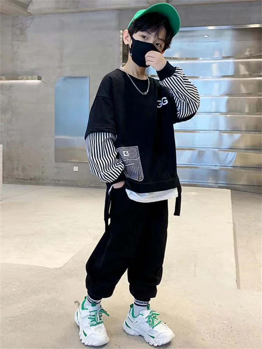 

Детский осенний костюм с толстовкой и брюками для мальчиков, комплект из 2 предметов, новый спортивный комплект из двух предметов для мальчиков 4-12 и 14 лет