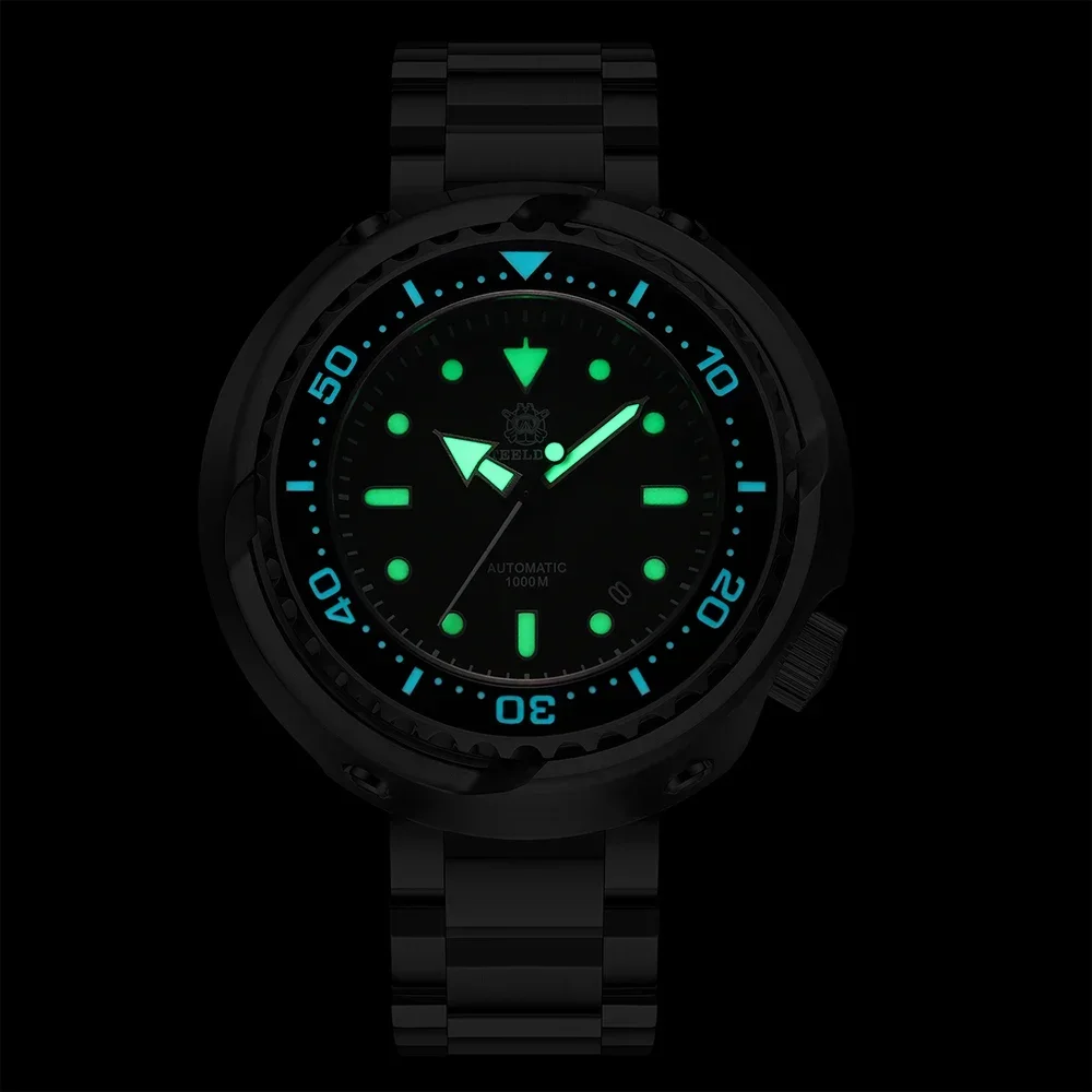 Steeldive SD1978 스테인리스 스틸 케이스, 1000m 방수, 자동 참치 다이빙 시계, 53.6mm 특대, NH35, 신상