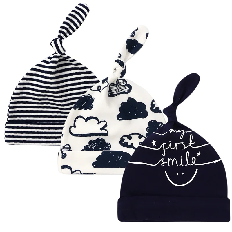 Baby Hat 3pcs Autumn Winter Newborn Baby Boy Girl Cotton Hat 0-6M