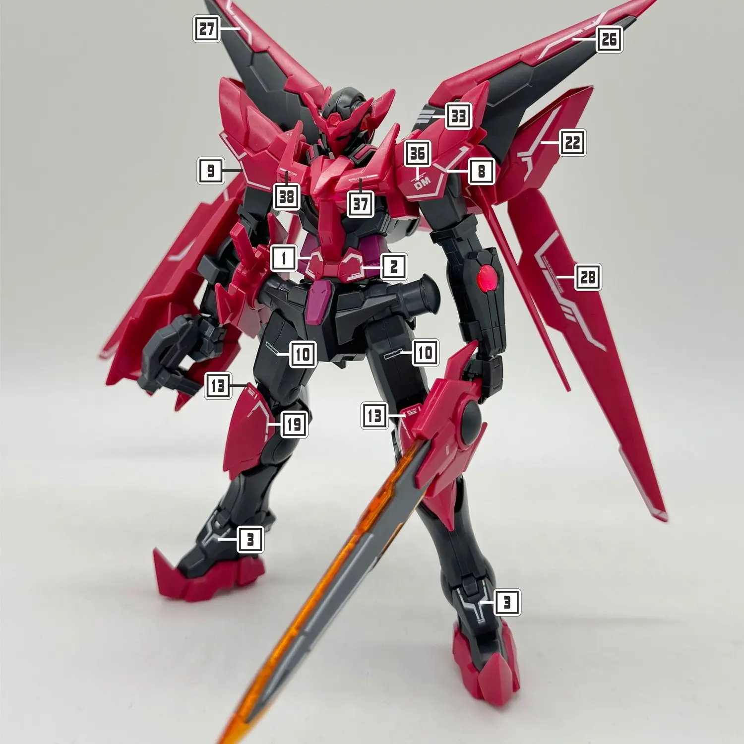 마스터 데칼 H150 HGBF 1/144 빌드 파이터 건담 엑시아 다크 매터 DIY 모델용 형광 고정밀 워터슬라이드 데칼