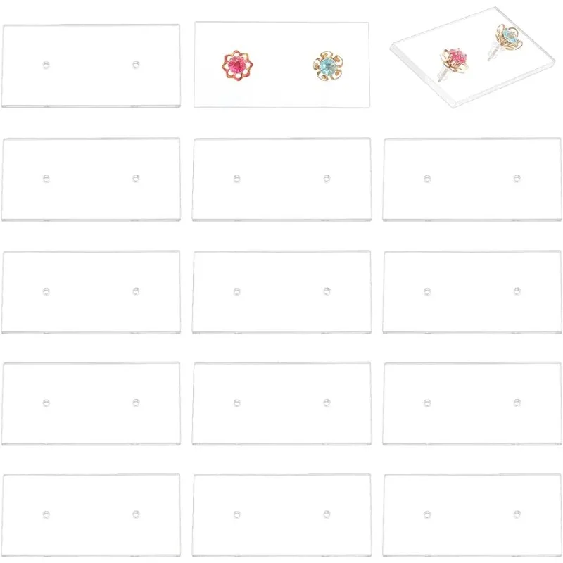 귀걸이 디스플레이 카드 직사각형 아크릴 귀걸이, 거치대 투명 스터드 귀걸이 디스플레이 보드, 쥬얼리 디스플레이 정리함, 20 개