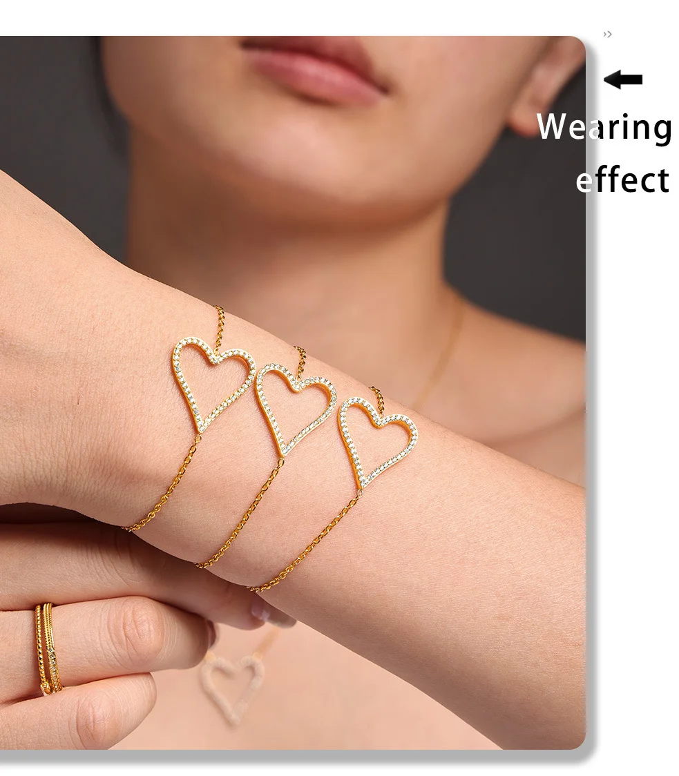 Schickes Halsketten-Armband für Damen, Edelstahl, wasserdicht, Pfirsich-Herz-Anhänger, wasserdichte Kette, Charm-Schmuck, Geschenk – Detail 4