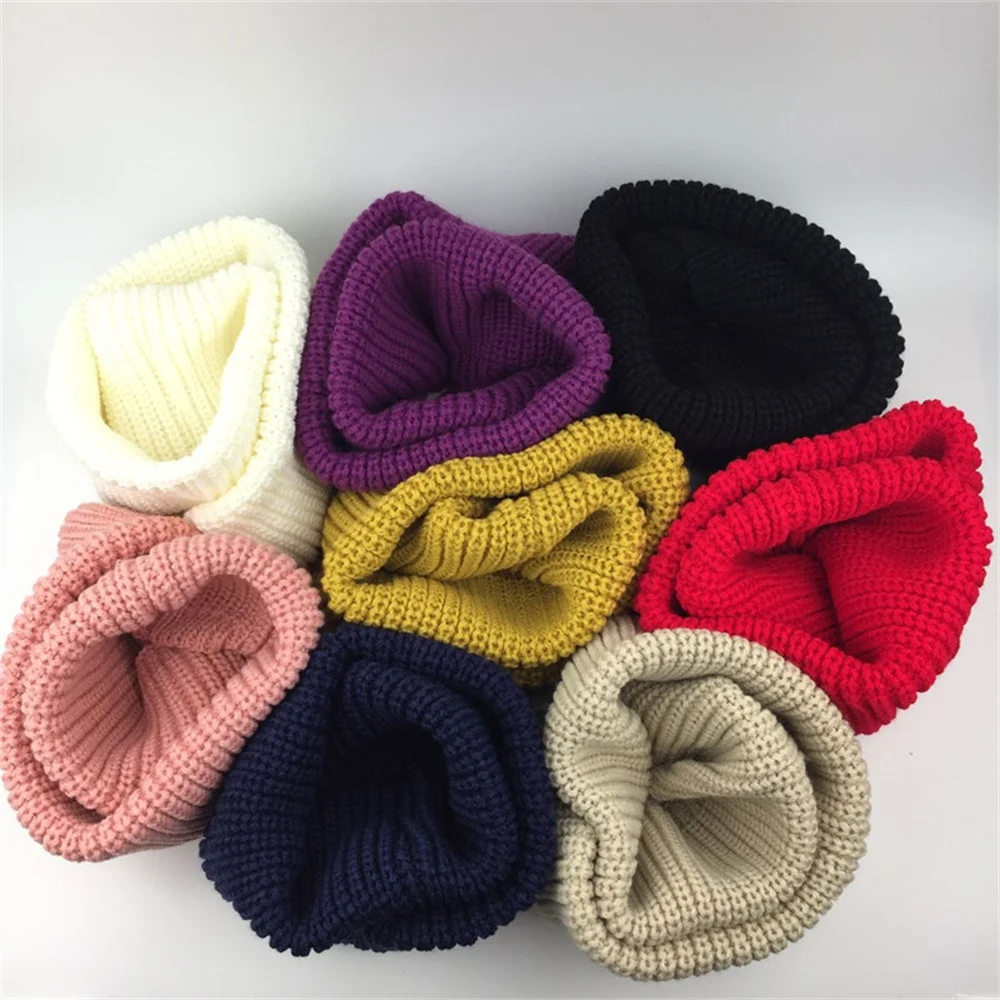 13 Colors Baby Knitted Scarf Solid Ruffle Neck Warmer Girls Kids Accessories Collar Circle Outdoor Winter Warm Scarves