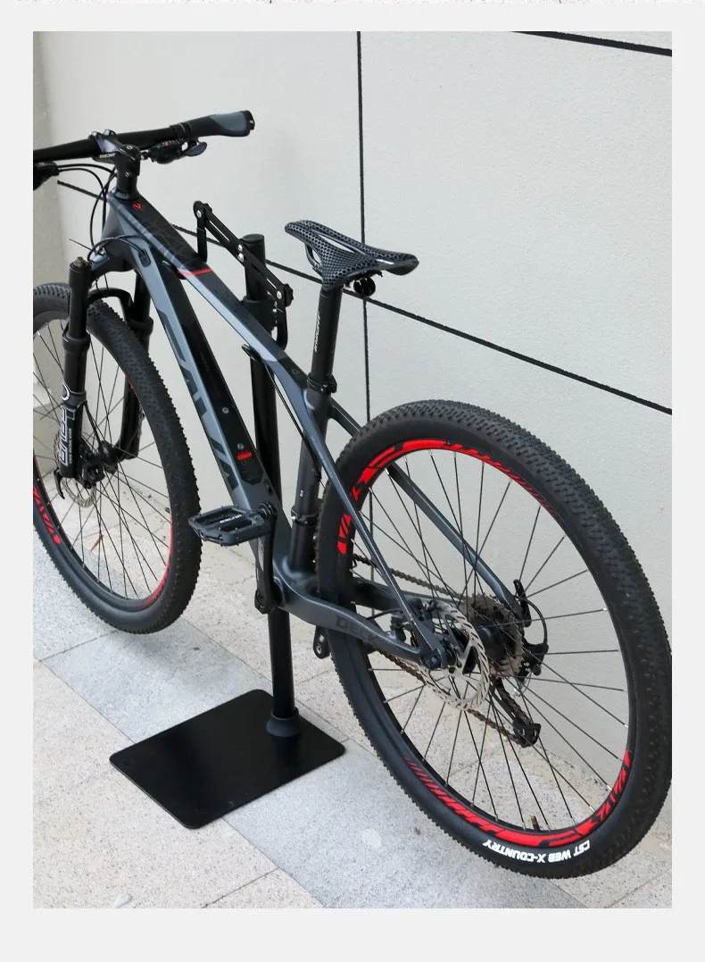 ThinkRider Mountainbike- und Rennrad-Ständer aus Aluminiumlegierung, Bodenständer, Fahrradhalterung, Fahrradaufbewahrung, Verstellbarer Haken – Detail 10