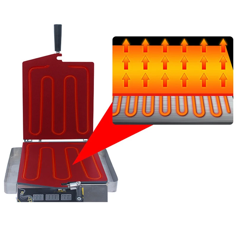 Popular Commercial Shrimp Fossil Cake Waffle Machine Snack Food Dried Seafood Pie Pancake Steamer 4