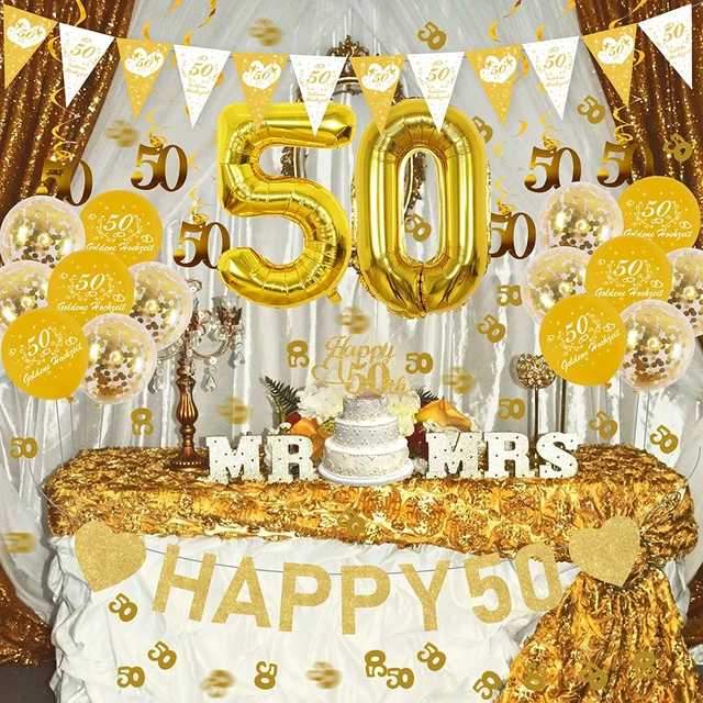 Wedding anniversary party decor Gold 50th anniversary Cake topper 50 golden  years Cake topper Engagement Party - AliExpress