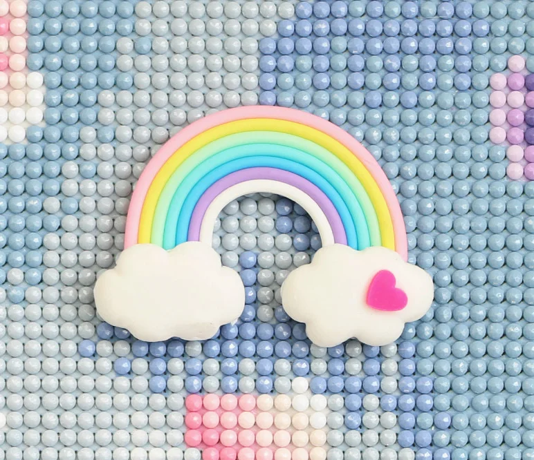 New Cute 5D Diamond Painting Tools Rainbow Clouds Elephant Magnet Cover  Minders for Parchment Paper Cover Holder Accessories