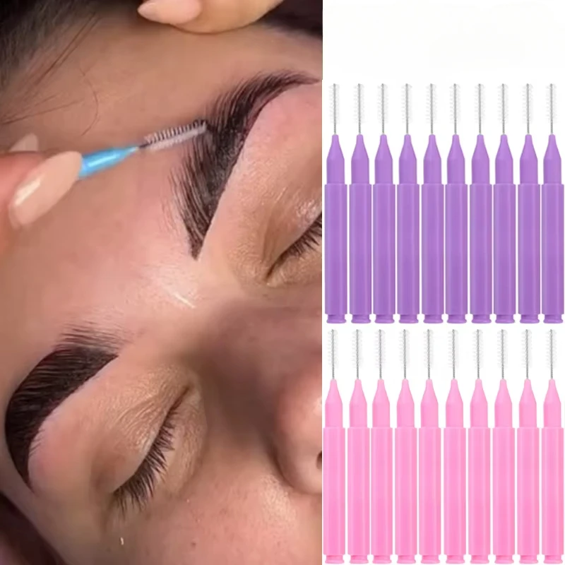 10-100Pcs Mini Eyebrow Brush Brow Lifting Brush Disposable Brow Lifting Brush Micro Bendable Eyelash Brow Applicator Makeup Tool 2