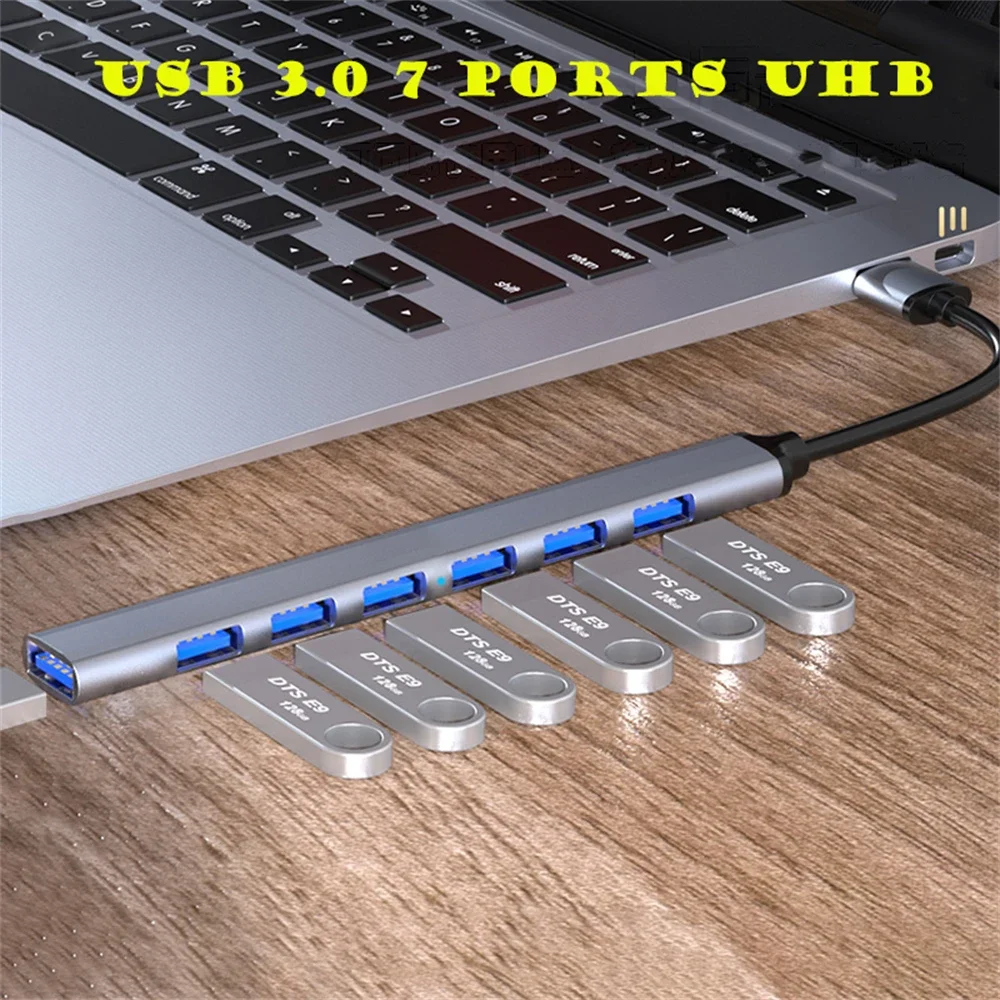 High-Speed 7-Port USB 3.0 Type C Hub Expander