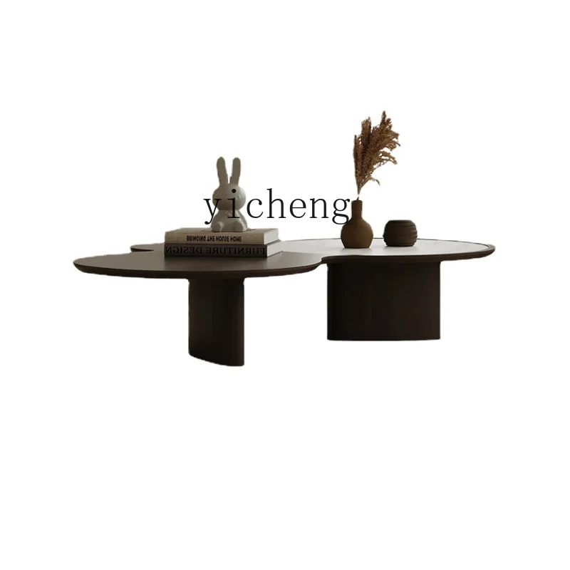 

ZK Special-Shaped Coffee Table Light Luxury Modern Small Apartment Silent Wind Net Red Clouds Stone Plate Tea Table