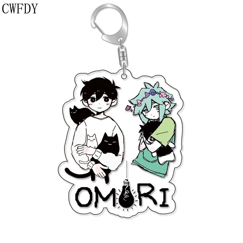 Game Omori Pixel Figure Acrylic Keychain For Accessories Basil Kel