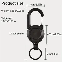 1/2/4pcs Extendable Retractable Holders Keychain Badge Reels Heavy Duty Clip With Carabiner Key Chain For Men Outdoor Bags 3