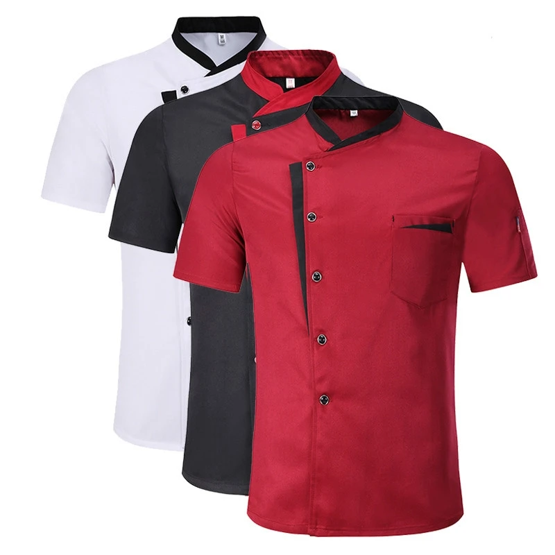 Unisex Restaurant Kitchen Chef Uniform Shirt Short/Long Sleeves Chef Jacket Works Clothes